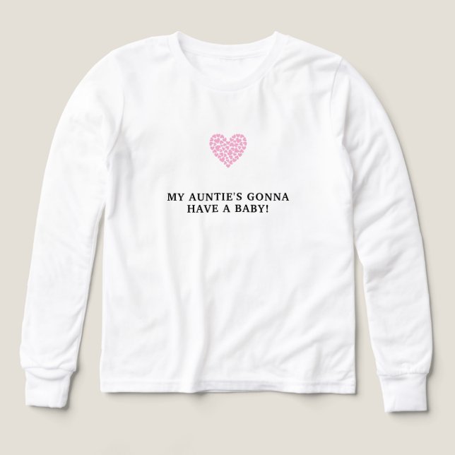 Pink Heart Baby Shower Long Sleeve (Design Front)