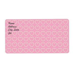 Pink Heart Background Shipping Label