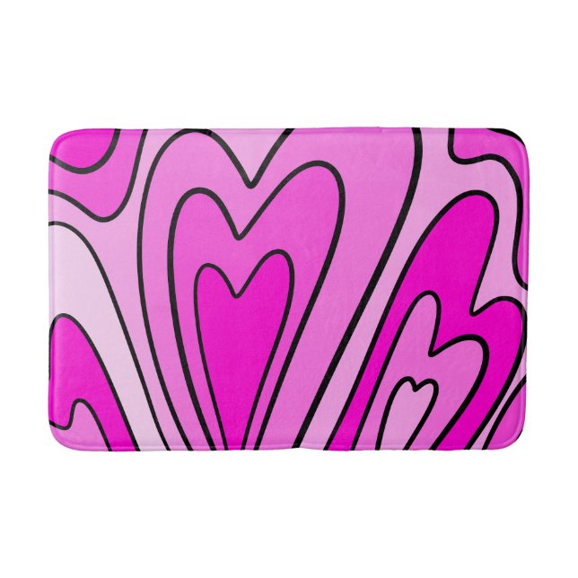 Pink heart  bath mat (Front)