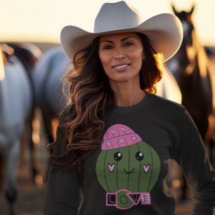 Pink Heart Beanie Cactus Love Sweatshirt