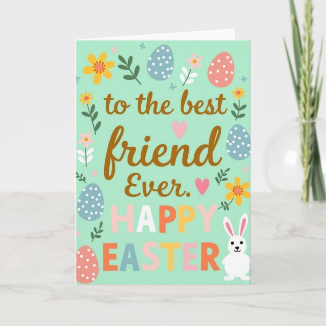Pink Heart Best Friend Card (Front)
