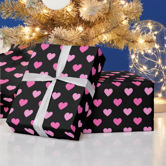 Pink Heart Breast Cancer Awareness Pattern Wrapping Paper (Holidays)