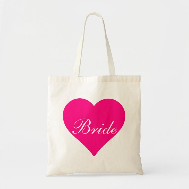 Pink Heart Bride Tote Bag (Front)