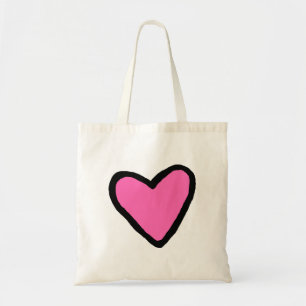 Pink Heart Budget Tote Bag