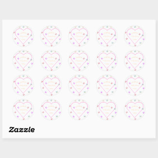 Pink Heart Butterfly girl baby shower Classic Round Sticker