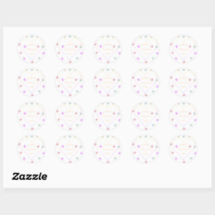 Pink Heart Butterfly girl baby shower  Classic Round Sticker