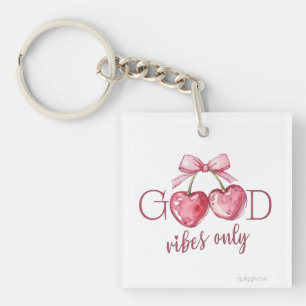 Pink Heart Canvas Bag,Positive Quotes Bag,Cutegift Key Ring