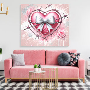 Pink Heart Canvas Print