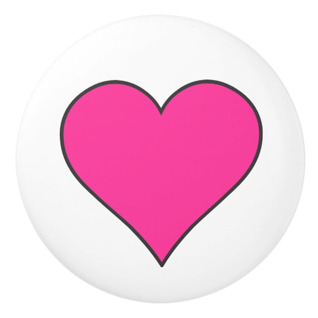 Pink Heart/Ceramic Knob (Front)