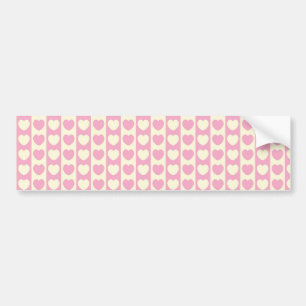 Pink Heart Chequered Background Bumper Sticker