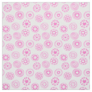 Pink Heart Circles   Pretty Fabric