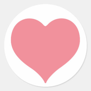 Pink Heart Classic Round Sticker