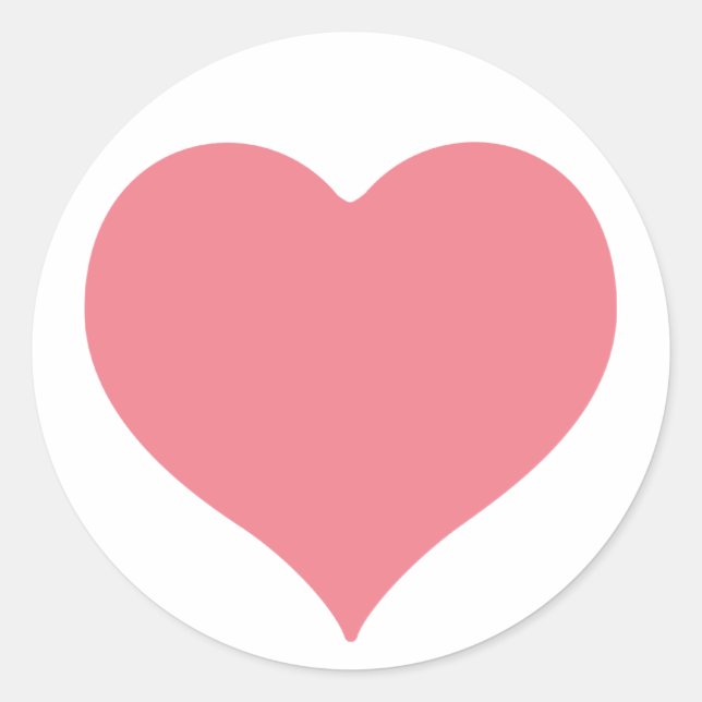 Pink Heart Classic Round Sticker (Front)