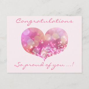 Pink Heart Congratulations Graduation Postcard