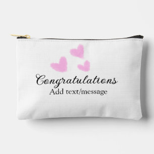 Pink heart congratulations graduation watercolor a accessory pouch