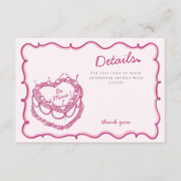 Pink Heart Coquette Cherry Cake Details Insert