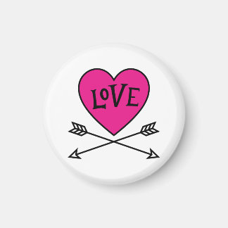 Pink Heart Cupid's Bows LOVE Magnet