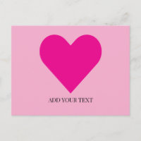 Pink Heart Custom Postcard