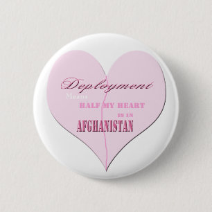 Pink Heart Deployment Afghanistan Button