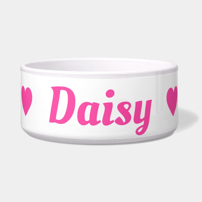 Pink Heart Dog Name (Front)