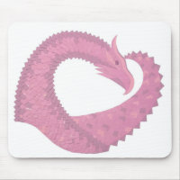 Pink heart dragon on white