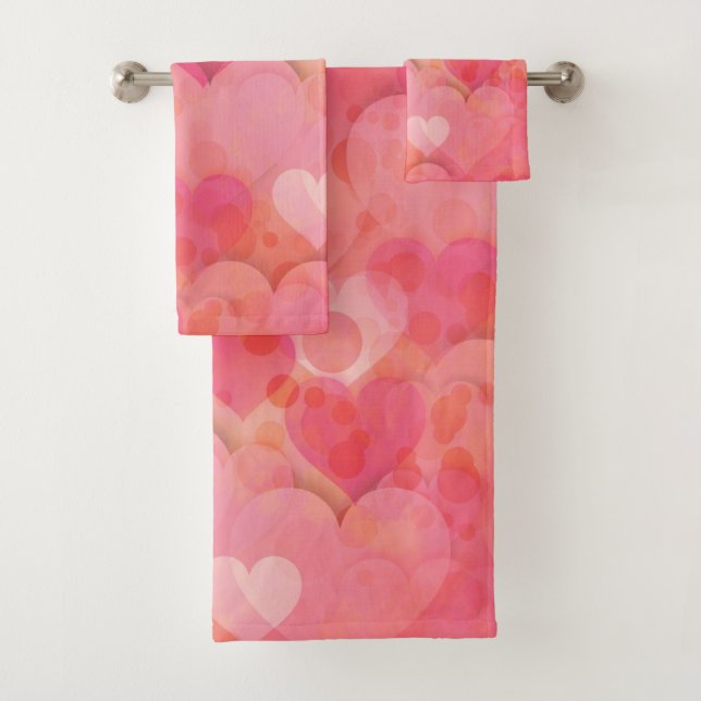 Pink Heart Dreams Bath Towel Set (Insitu)