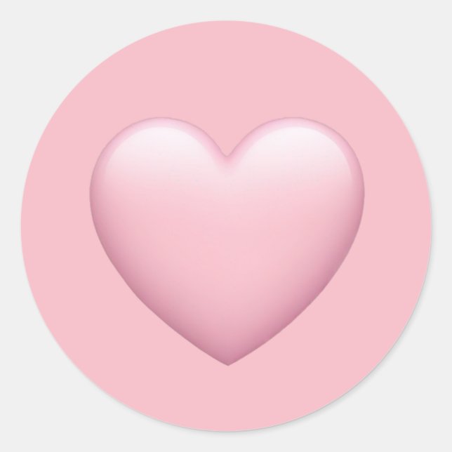 Pink Heart Emoji – Soft and Loving Symbol Art Classic Round Sticker (Front)