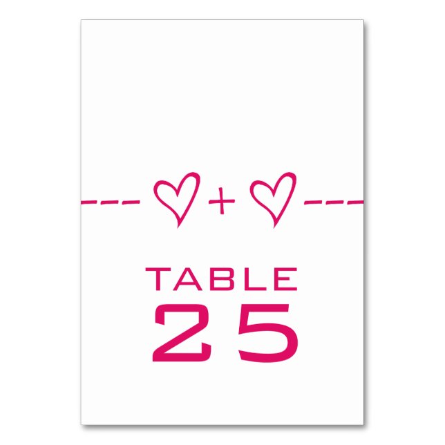 Pink Heart Equation Table Card (Front)