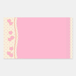 Pink Heart Eyelet Background Rectangle Sticker