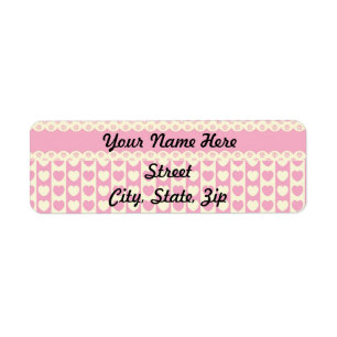 Pink Heart Eyelet Return Address Sticker