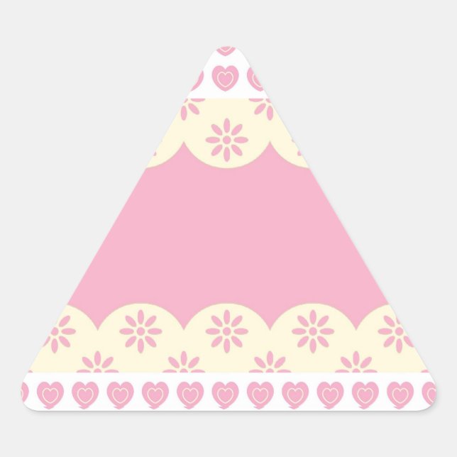 Pink Heart Eyelet Triangle Sticker (Front)
