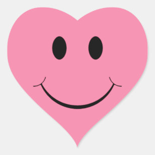 Pink Heart Face Stickers