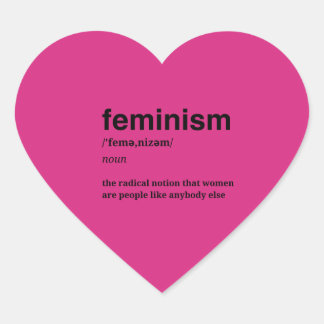 Pink Heart Feminist Sticker