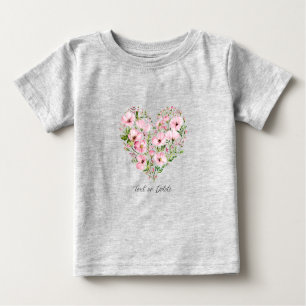 Pink Heart Floral Baby T-Shirt