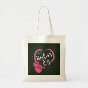Pink Heart Flowers Mother's Day - Budget Tote