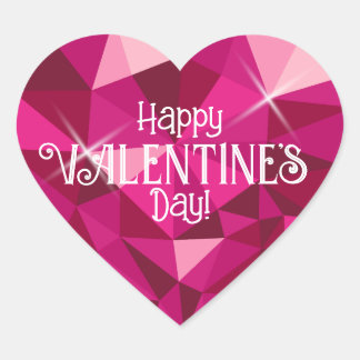 Pink Heart Gemstone Valentine's Day sticker