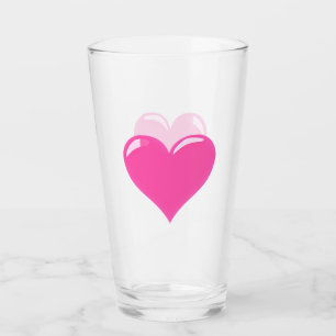 Pink Heart Glass