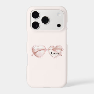 Pink Heart Glasses Love