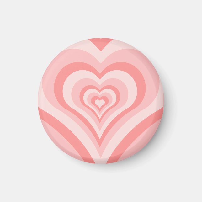 Pink Heart Gradient Pattern – Cute Girly Love Magnet (Front)