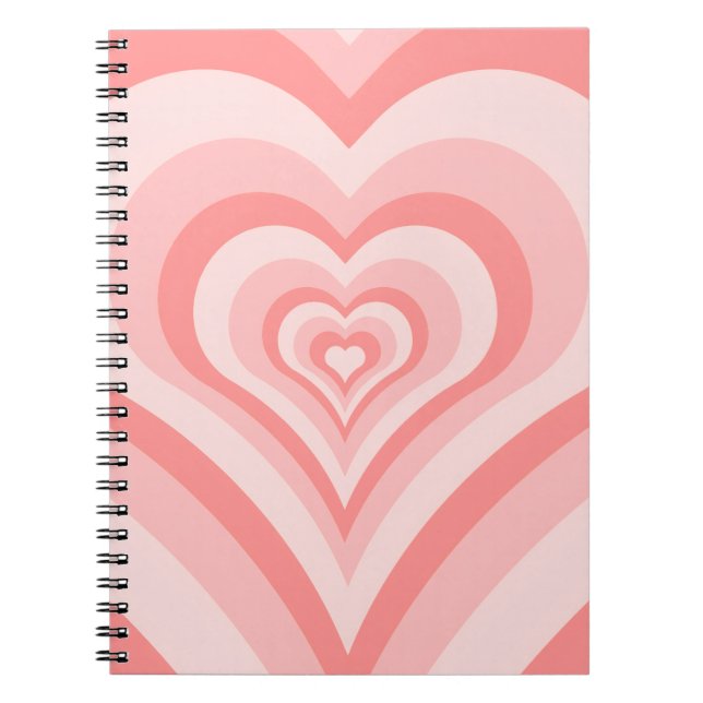Pink Heart Gradient Pattern – Cute Girly Love Notebook (Front)