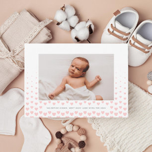 Pink Heart Gradient valentine Photo Holiday Card