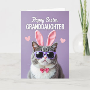 Pink Heart Granddaughter Easter Card