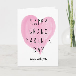Pink Heart Happy Grandparents Day from Grandchild Card