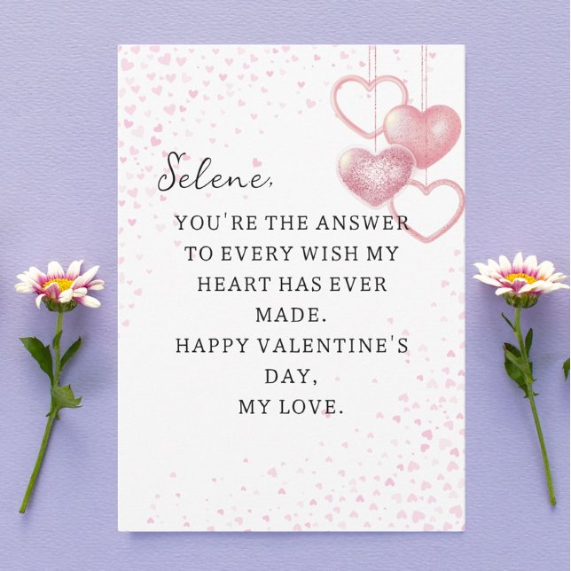 Pink Heart Happy Valentine's Day Card  (Creator Uploaded)