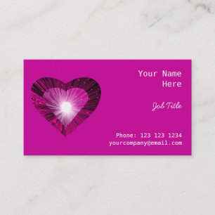 Pink Heart 'heart' business card side pink
