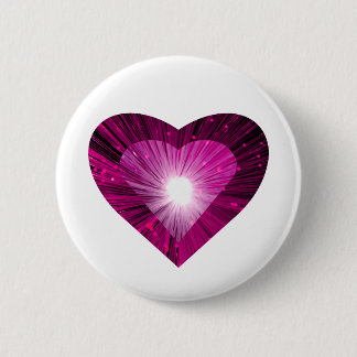 Pink Heart 'heart' button round white