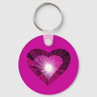 Pink Heart 'heart' keychain round pink
