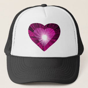 Pink Heart 'heart' trucker hat black