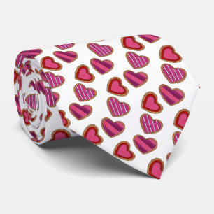 Pink Heart Hearts Valentine's Day Cookies Tie