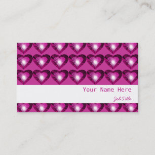 Pink Heart 'hearts' white stripe pink Business Card